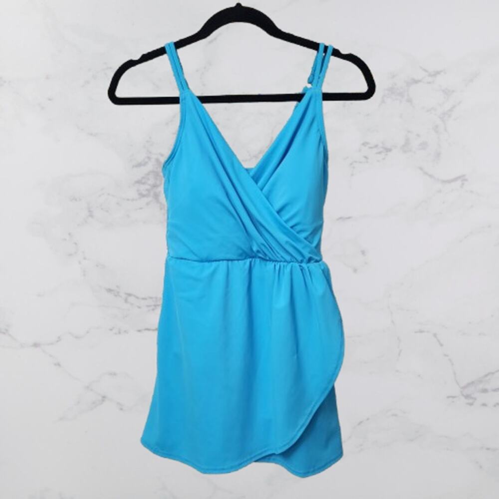 Lands' End tulip wrap one-piece swim dress Size XS (2-4)